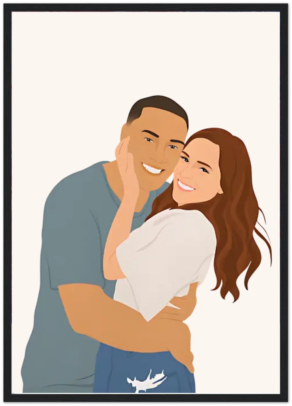 Votre photo en Portrait Minimaliste | Cadeau Personnalisable Pour Couple